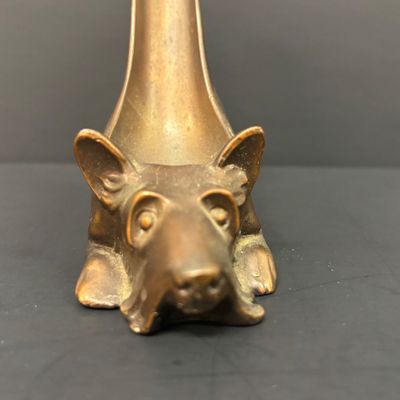 LOT 33: Wally Frank LTD Carved Wood Horse Head Pipe with Scottish Terrier Metal Pipe Holder & Silent Butler