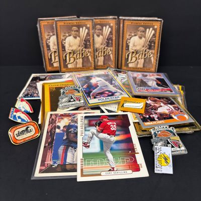 LOT 39: NIS Babe Ruth Stamp Cards, Post 1991 Baseball Cards, Skybox Basketball Cards & More