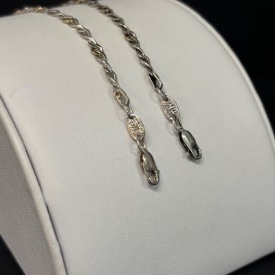 LOT 101: Set of (2) Michael Anthony 14k/925 Bracelets Gold Vermeil (3.5g/3.6g) with a Beau Craft 925 Sterling Adjustable Ring 6.1g