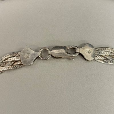 LOT 51: Sterling 925 Braided Necklace 15.3g