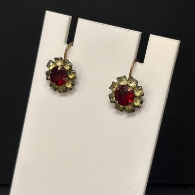LOT 72: Sterling Post Rhinestone Earrings, 14k GF and Painted Porcelain Earrings & More