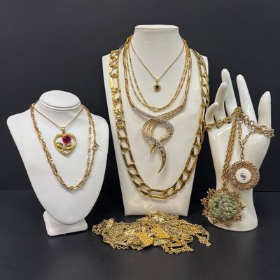 LOT 79: Gold-Tone Fashion Jewelry Collection