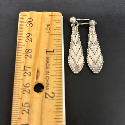 LOT 94: Vintage Art Deco-Style 925 Sterling Earrings 5.1g with 925 Sterling Bracelet 5.0g