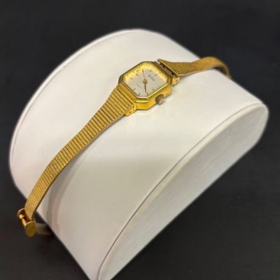 LOT 76: Collection of 3 Gold Tone Watches: Texas Instruments, Benrus & Seiko