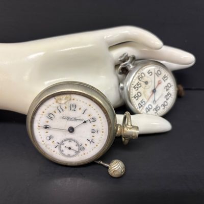 LOT 47: New York Standard Watch Co Pocket Watch with Horsemen's Stop Watch