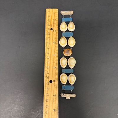 LOT 49: Vintique Cowrie Shell Bracelet Circa 1930 - 1940s