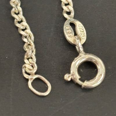 LOT 85: Sterling 925 Jewelry Collection - (3) Anklets 7.6g, Pendant Necklace 3.0gtw & Filigree Ring 3.0gtw Sz 9