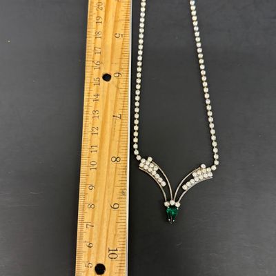 LOT 48: Vintage Rhinestone Jewelry with Glass Aurora Borealis Bead Necklace