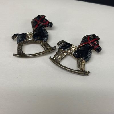 LOT 72: Sterling Post Rhinestone Earrings, 14k GF and Painted Porcelain Earrings & More