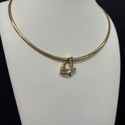 LOT 54: Diamond and 14K Gold Pendant on 14K Gold Chain 16.1gtw