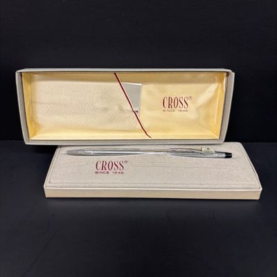 LOT 30: Vintage Cross 1/20 10Kt GF Pen with Gold-Tone Quill, Silver-Tone Cross & More