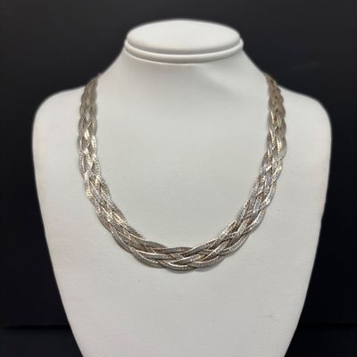LOT 51: Sterling 925 Braided Necklace 15.3g