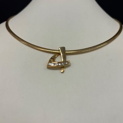 LOT 54: Diamond and 14K Gold Pendant on 14K Gold Chain 16.1gtw