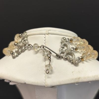 LOT 48: Vintage Rhinestone Jewelry with Glass Aurora Borealis Bead Necklace