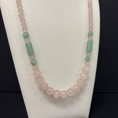 LOT 81: Beautiful Statement Cut Shell Necklace, Amethyst Color Stone Necklace, Pink & Green Jade Color Stone Necklace, Pearl Set,...