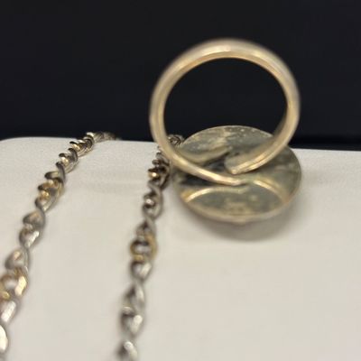 LOT 101: Set of (2) Michael Anthony 14k/925 Bracelets Gold Vermeil (3.5g/3.6g) with a Beau Craft 925 Sterling Adjustable Ring 6.1g