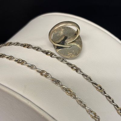 LOT 101: Set of (2) Michael Anthony 14k/925 Bracelets Gold Vermeil (3.5g/3.6g) with a Beau Craft 925 Sterling Adjustable Ring 6.1g