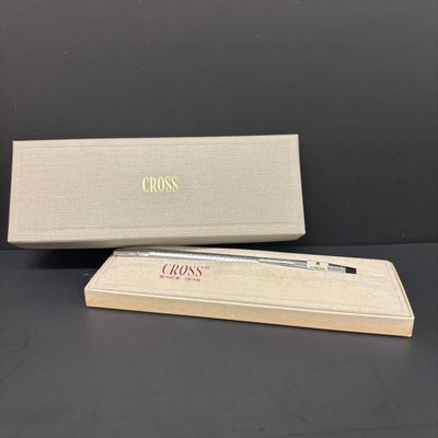 LOT 30: Vintage Cross 1/20 10Kt GF Pen with Gold-Tone Quill, Silver-Tone Cross & More
