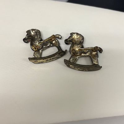 LOT 72: Sterling Post Rhinestone Earrings, 14k GF and Painted Porcelain Earrings & More