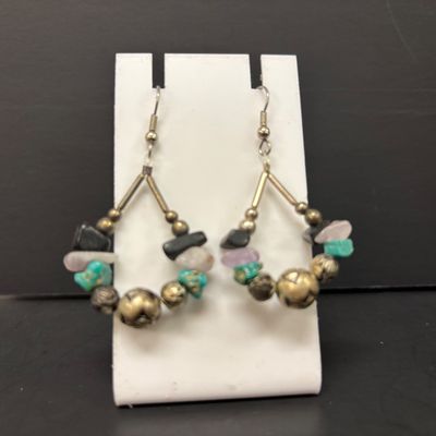 LOT 44: Silver-Tone Double-Strand Beaded Necklace with Matching Earrings & Silver-Tone Necklace and Earrings with Large...