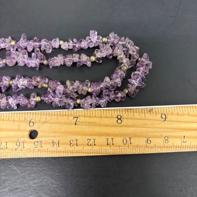 LOT 81: Beautiful Statement Cut Shell Necklace, Amethyst Color Stone Necklace, Pink & Green Jade Color Stone Necklace, Pearl Set,...