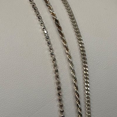 LOT 85: Sterling 925 Jewelry Collection - (3) Anklets 7.6g, Pendant Necklace 3.0gtw & Filigree Ring 3.0gtw Sz 9