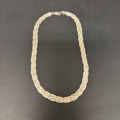 LOT 51: Sterling 925 Braided Necklace 15.3g