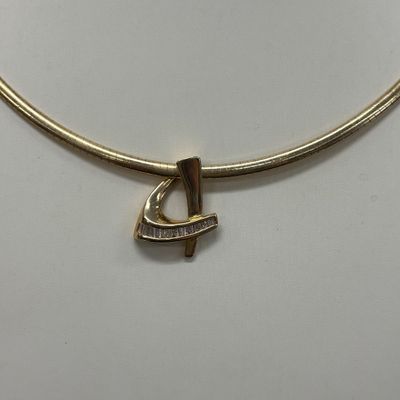 LOT 54: Diamond and 14K Gold Pendant on 14K Gold Chain 16.1gtw