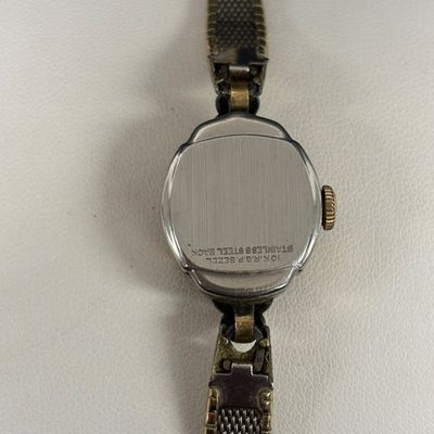 LOT 77: Vintage Elgin Watch w/10K.R.G.P. Bezel, 1/20 12kGF Bracelet & Gruen Watch w/10K.R.G.P. Bezel
