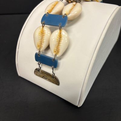 LOT 49: Vintique Cowrie Shell Bracelet Circa 1930 - 1940s