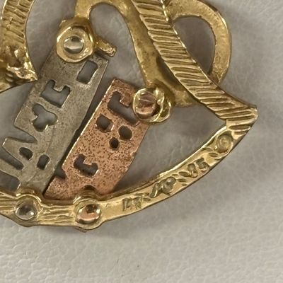 LOT 105: Michael Anthony Tri-Color 14k Gold 'Special Friend' Pendant 1.9gtw, 20" Gold Vermeil Chain w/925 Clasp