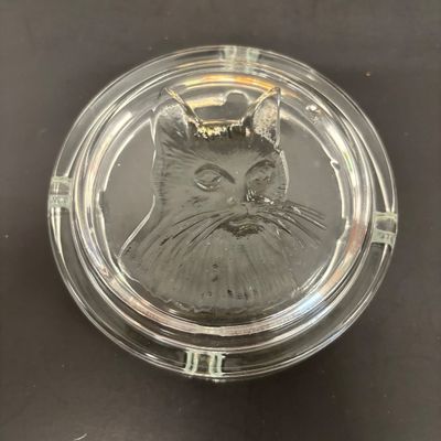 LOT 41: Vintage Belts, Red Enamel Costume Jewelry, Cat-Themed Ashtray and Pin & More
