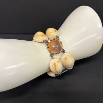 LOT 49: Vintique Cowrie Shell Bracelet Circa 1930 - 1940s