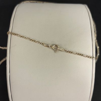 LOT 64: Sterling Silver Figaro Link Chain Necklace, 28", 6gtw