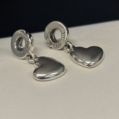 LOT 68: Sterling 925 / Semiprecious Gemstone Earrings with Sterling Pandora Charm Bracelet Beads 11.0gtw