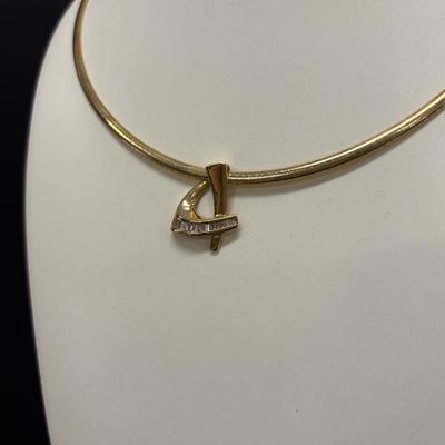 LOT 54: Diamond and 14K Gold Pendant on 14K Gold Chain 16.1gtw