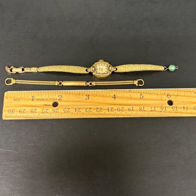 LOT 77: Vintage Elgin Watch w/10K.R.G.P. Bezel, 1/20 12kGF Bracelet & Gruen Watch w/10K.R.G.P. Bezel