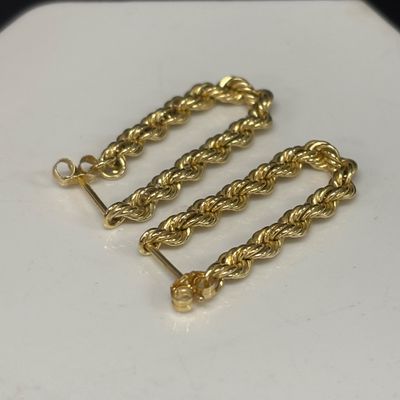 LOT 90: Acid Tested 10k Gold Braided Chain Earrings 1.1g