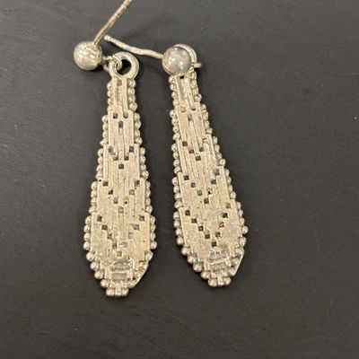 LOT 94: Vintage Art Deco-Style 925 Sterling Earrings 5.1g with 925 Sterling Bracelet 5.0g