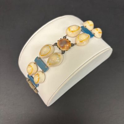 LOT 49: Vintique Cowrie Shell Bracelet Circa 1930 - 1940s
