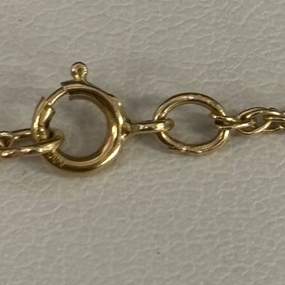 LOT 53: Diamond and 14K Gold Pendant on 14K Gold Chain 3.8gtw