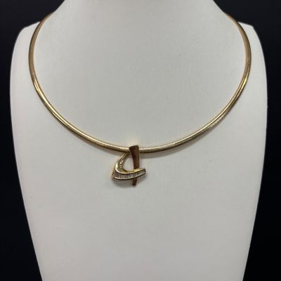 LOT 54: Diamond and 14K Gold Pendant on 14K Gold Chain 16.1gtw
