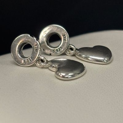 LOT 68: Sterling 925 / Semiprecious Gemstone Earrings with Sterling Pandora Charm Bracelet Beads 11.0gtw