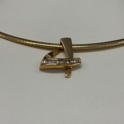 LOT 54: Diamond and 14K Gold Pendant on 14K Gold Chain 16.1gtw