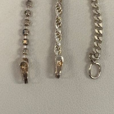 LOT 85: Sterling 925 Jewelry Collection - (3) Anklets 7.6g, Pendant Necklace 3.0gtw & Filigree Ring 3.0gtw Sz 9