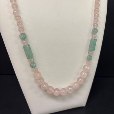 LOT 81: Beautiful Statement Cut Shell Necklace, Amethyst Color Stone Necklace, Pink & Green Jade Color Stone Necklace, Pearl Set,...