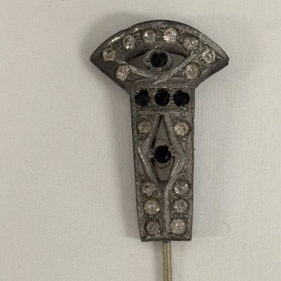 LOT 102: Vintage Rhinestone Stick Pins and Belt Buckle