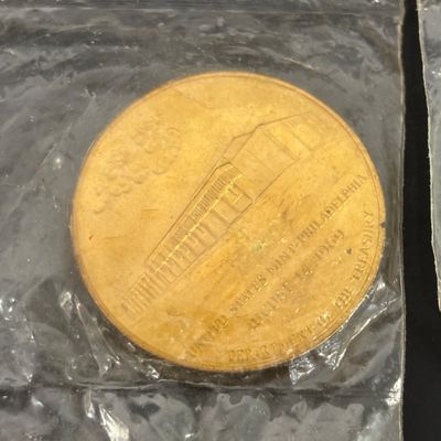 LOT 37: Tony Laina Leather Belt Buckle, USA-Themed Pins, US Mint Independence Hall Coins & More