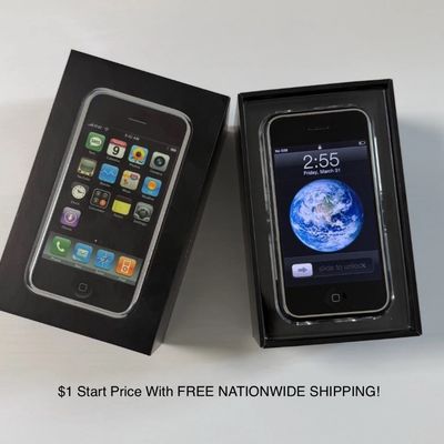 Apple iPhone 1st Gen 8GB Black with Original Box Accessories iOS 1.1.4 A1203 Tested