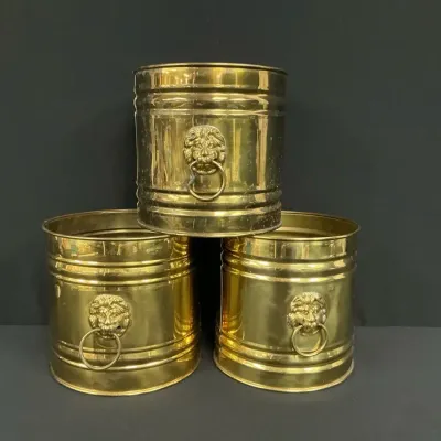 Lion Head Brass Planters 